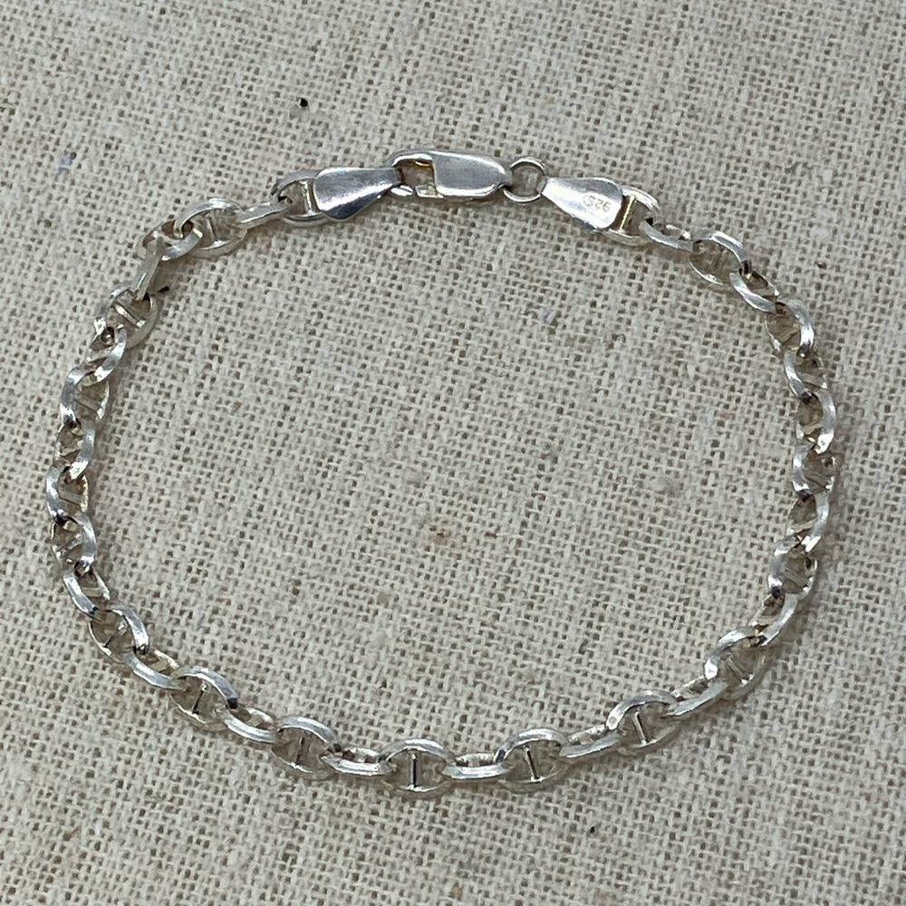 925 Sterling Silver Mariner Link / Gucci Link Bracelet | 
7.5” | 4mm